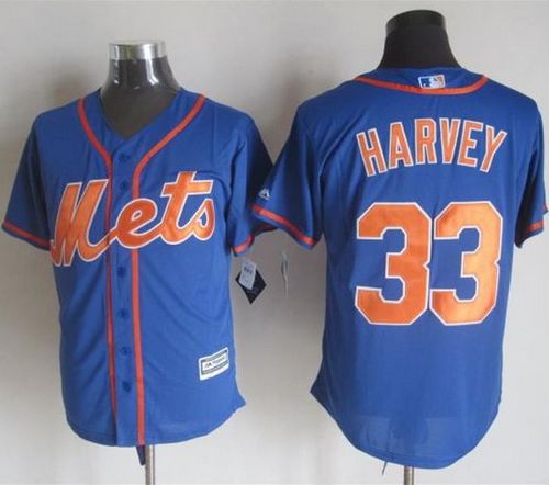 Mets #33 Matt Harvey Blue Alternate Home New Cool Base Stitched MLB Jersey - Click Image to Close
